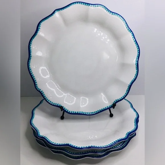 Ceramic Nautica Melamine Dishes Nautica Dining Nautica Hobnail Dinner  Plates Melamine Set Of